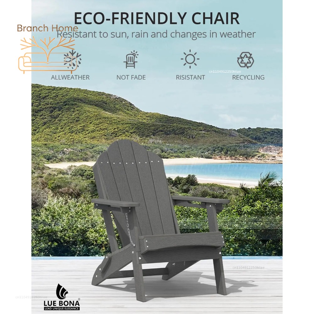 Adirondack Chair Wood - Cadeira Adirondack Dobrável, com Porta-Copos, Acabamento