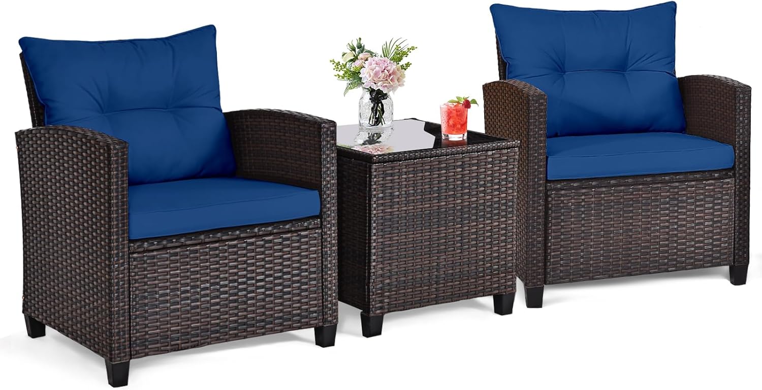 Outdoor Furniture Table And Chairs - Conjunto bistrô de 3 peças em
