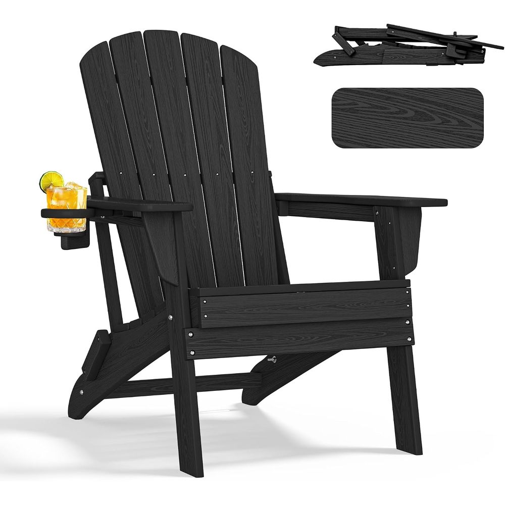 Adirondack Chair Wood - Cadeira Adirondack, com suporte ergonômico para