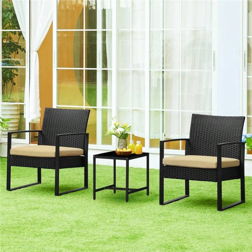 Conjunto de Móveis de Vime par - Outdoor Furniture Table And Chairs avaliação e preço