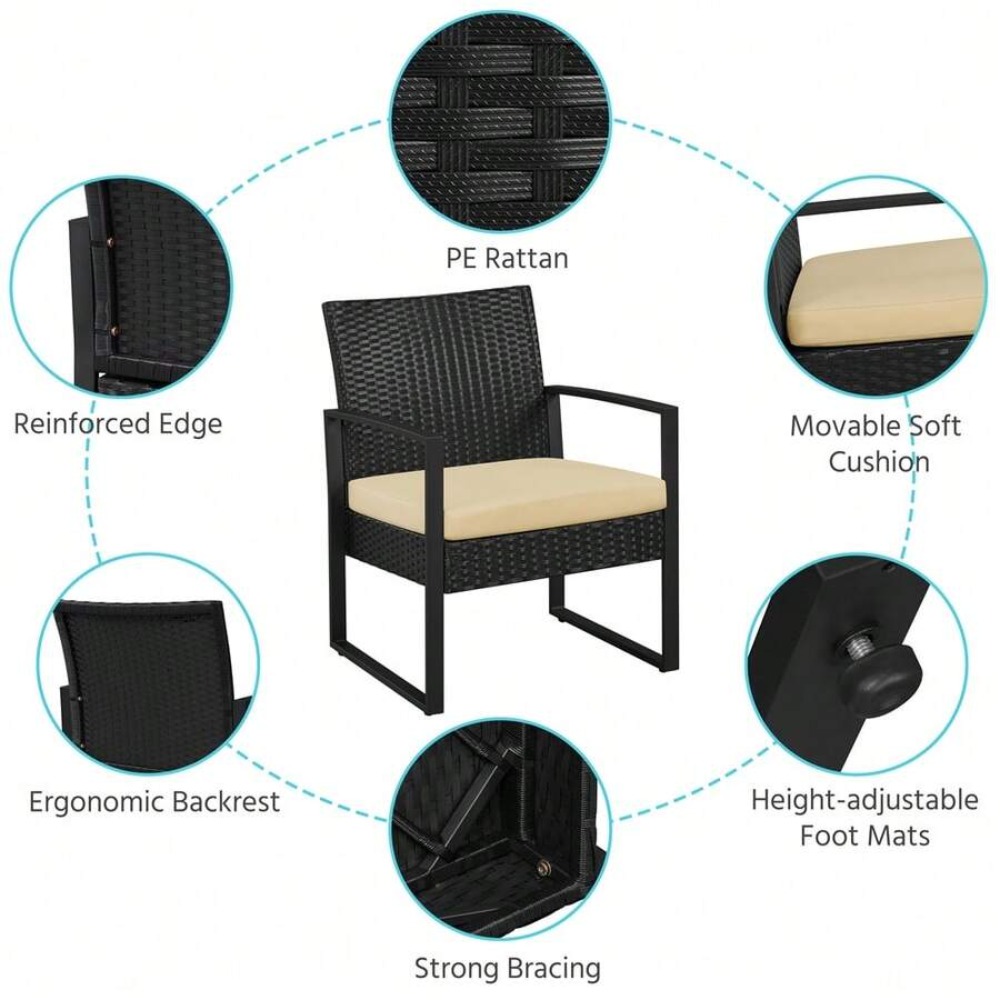 Conjunto de Móveis de Vime par - Outdoor Furniture Table And Chairs avaliação e preço