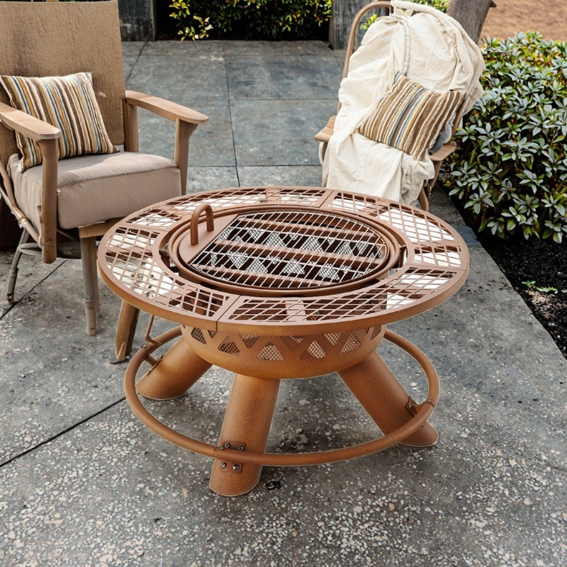 Conjunto de Churrasqueira e Me - Outdoor Furniture Fire Table avaliação e preço
