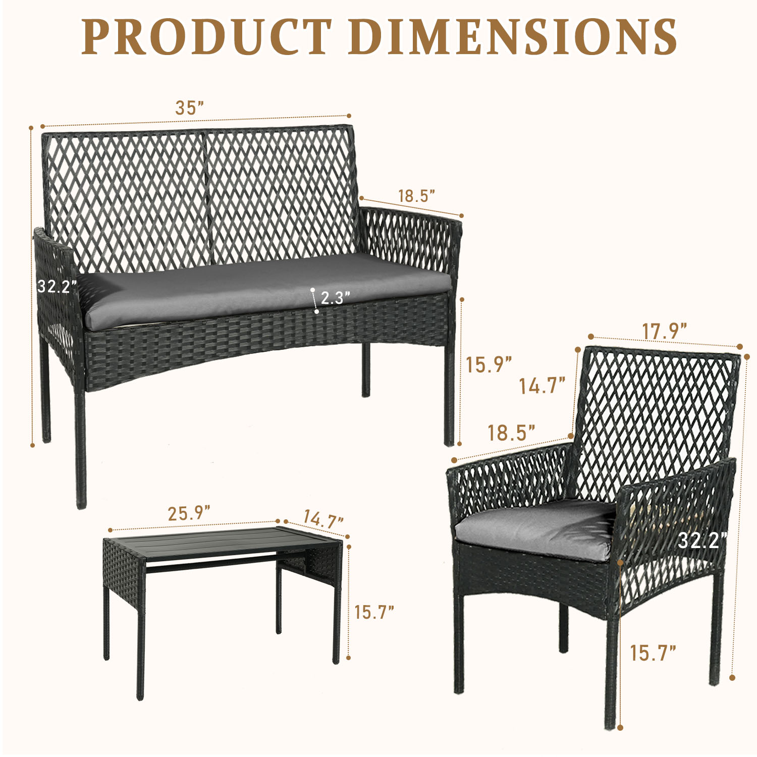 Conjunto de Móveis para Pátio  - Outdoor Furniture Without Cushions avaliação e preço