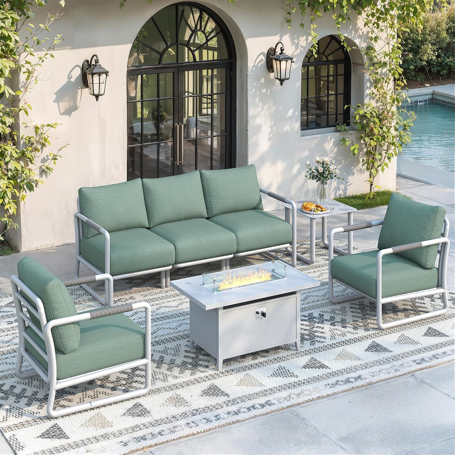 Conjunto de Móveis de Alumínio - Outdoor Furniture Fire Table avaliação e preço