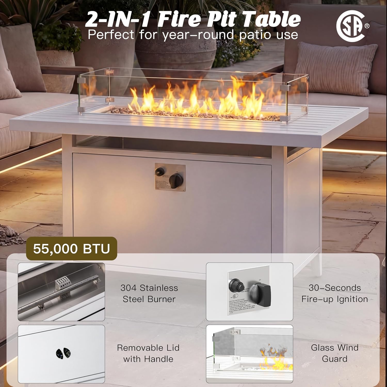 Conjunto de Móveis de Alumínio - Outdoor Furniture Fire Table avaliação e preço