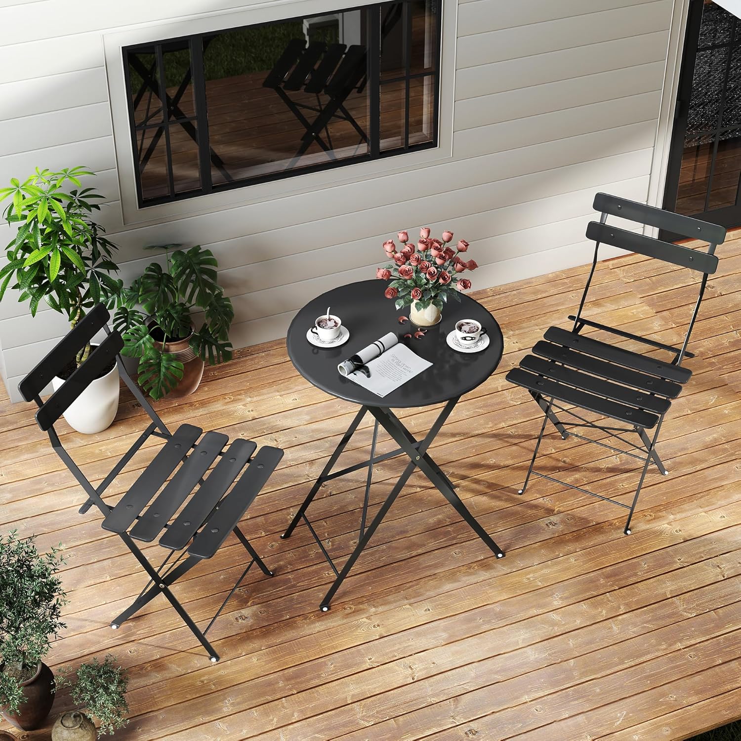 Conjunto de bistrô dobrável pr - Outdoor Furniture Table And Chairs avaliação e preço