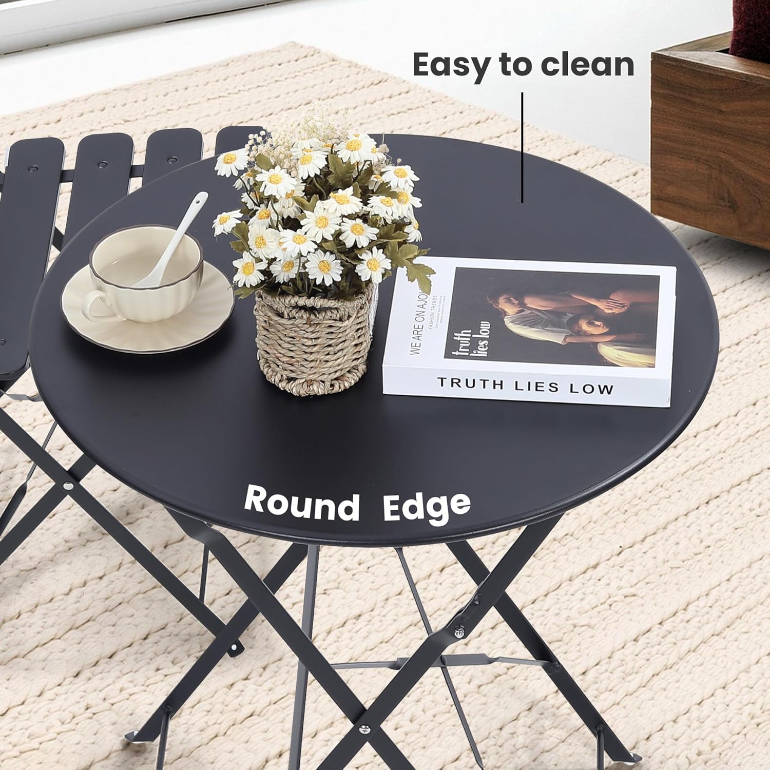 Conjunto de bistrô dobrável pr - Outdoor Furniture Table And Chairs avaliação e preço